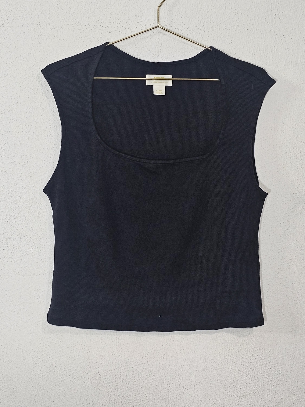 MaEve
by ANTHROPOLOGIE Women's Black Scoop Neck Tank Top